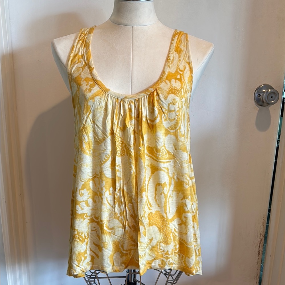 Floral Yellow and Cream Women's Top